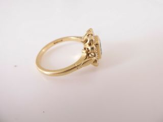 18ct gold emerald cut sapphire diamond cluster ring, 3