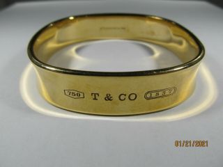 18k Yellow Gold Tiffany & Co " Bangle " Bracelet - 1837® - Medium Size