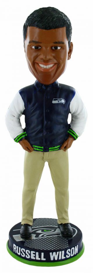 Seattle Seahawks Russell Wilson 3 Varsity Jacket Bobblehead