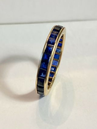 Tiffany & Co.  Sapphire Eternity Band Ring 18k Yellow Gold Size 5