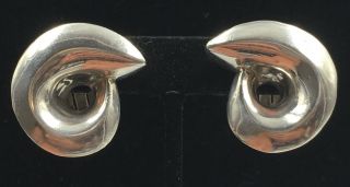 Patricia Von Musulin Sterling Silver 925 Swirl Clip On Earrings