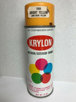 Vintage Krylon 1804 Bright Yellow (john Deere Yellow) Spray Paint Can