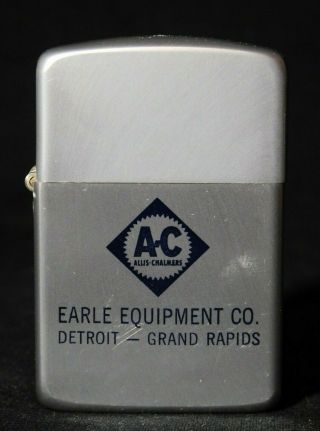 Vintage A - C Allis Chalmers Earle Equip Co Park Lighter Usa Unlit