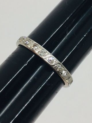 Platinum Antique Art Deco Diamond Eternity Band Ring Size 8