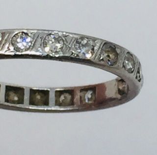 Platinum Antique Art Deco Diamond Eternity Band Ring Size 8 6
