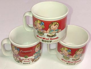 Campbell’s Soup Mug Bowl Coffee Cups Campbell Soup Kids Vtg Set Of 3