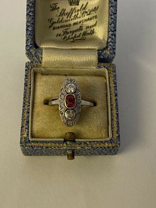 Art Deco 15ct Ruby And Diamond Ring
