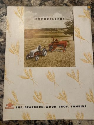 1951 Dearborn - Wood Bros.  Combine Sales Ad Brochure Ford Tractor Farm