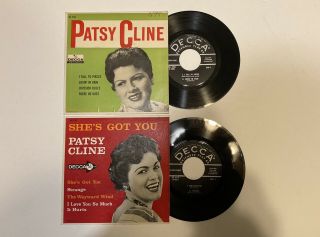 Patsy Cline (2) Extended Plays Ep Record And Cover Set Ps 45