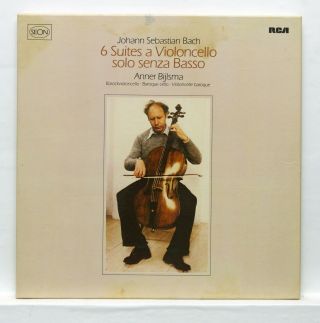 Anner Bylsma - Js Bach 6 Suites For Cello Solo Rca Seon Rl30369 3xlps Box Ex,