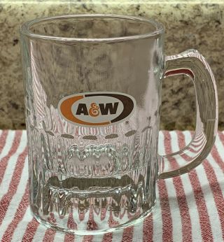 Vintage Small A&w Root Beer Logo 3 " Tall Heavy Glass Mug Miniature Shot Glass