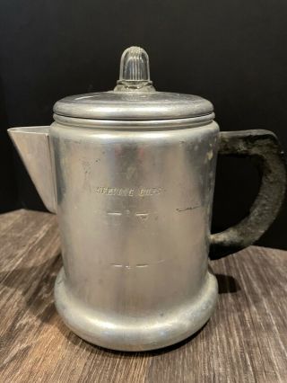 Vintage Sears Maid Of Honor Quality Aluminum 6 Cup Coffee Pot Percolator Camping