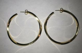 Tiffany & Co.  Twist Oval Hoops Earrings 18k Yellow Gold Retired Italy 13 Grams