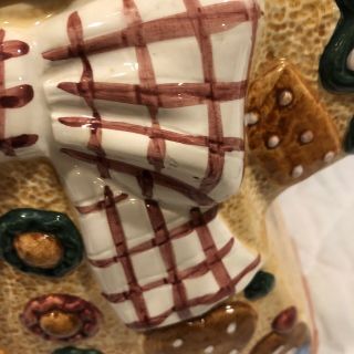 Vintage JAY Imports Ceramic Christmas Gingerbread Ginger Man Canister Cookie Jar 3