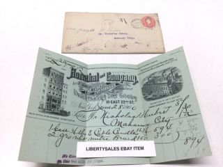 Antique 1900 Hornthal & Company 22nd St.  Ny City Funeral Coffin Casket Invoice