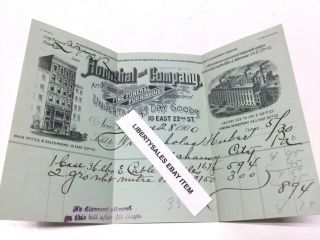 Antique 1900 HORNTHAL & COMPANY 22nd St.  NY City Funeral Coffin Casket Invoice 3