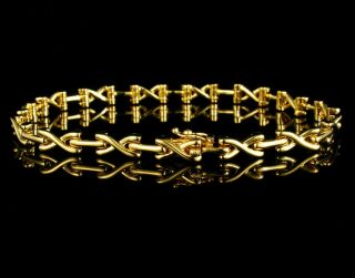 Tiffany & Co.  Schlumberger Signed Vintage Solid 18k Gold 5.  0mm " X " Link Bracelet