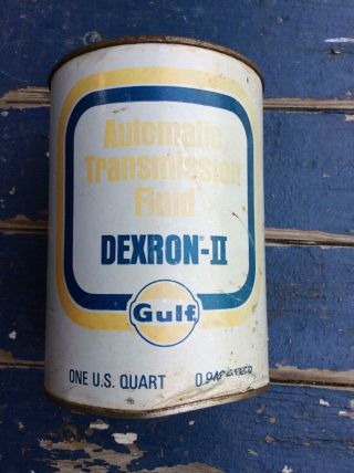 Gulf Station Automatic Transmission Fluid Atf Vintage Oil Can Cardboard