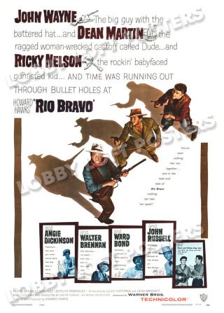 Rio Bravo Lobby Card Poster Os 1959 John Wayne Dean Martin Ricky Nelson