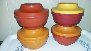 4 Tupperware 1436 Seal & Serve Bowls With Lids 1437