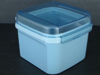 Tupperware Modular Mates Square 11 Cup Blue Easy Open Hinge Clear Flip Lid 1620