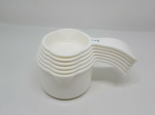 Tupperware Measuring Cups Full Set Of 6 White 3478a - 1 To 3483a - 1,  1/4 - 1 Cup