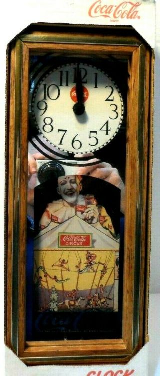 Vintage 1994 Coca - Cola Circus Clock - / Coke Burwood Products