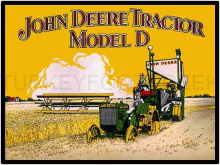 John Deere Model D Tractor 9 " X 12 " Aluminum Sign