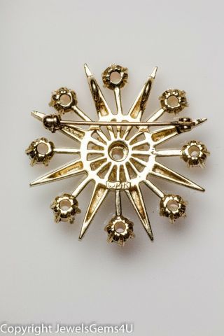 Vintage Large 14K Yellow Gold Opal Star Pin Brooch Pendant Estate 3