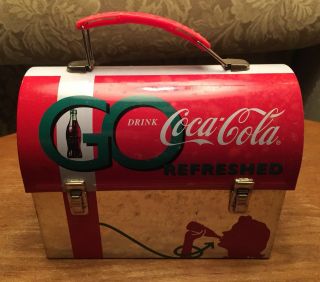Coca Cola Coke Miniature Collectible Tin Metal Lunch Box Eye Appeal