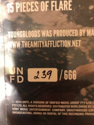The Amity Affliction Youngbloods LP Vinyl Re Release Cornetto 239/666 3