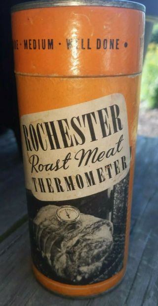 Vintage Rochester Roast Meat Thermometer Box Instructions 1120 Made In Usa Euc