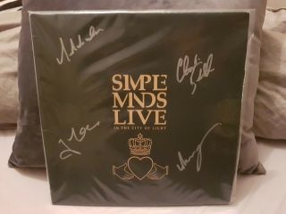 Simple Minds Signed Album Cover Live In The City Of Light Sleeve Kerr Burchill