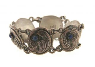 Vintage Georg Jensen Sterling Silver Lapis Bracelet 19