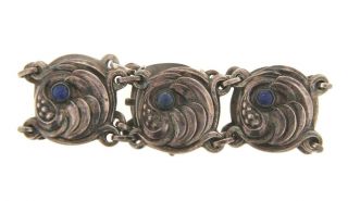Vintage Georg Jensen Sterling Silver Lapis Bracelet 19 2