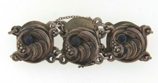 Vintage Georg Jensen Sterling Silver Lapis Bracelet 19 3