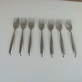 Set Of 7 Stanley Roberts Sri " Strato " Stainless Steel (5 3/4 ") Salad Forks