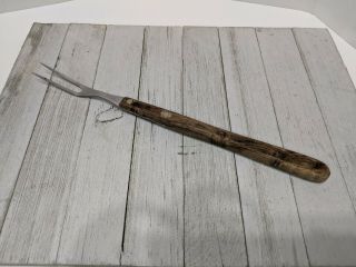 Vintage Dexter Meat Fork Long Wood Handle S2899 Stainless Steel