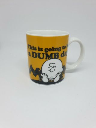 Charlie Brown Peanuts Coffee Mug.  Yellow.  Going To Be A Dumb Day.  Hot Topic 2018