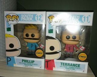 Funko Pop South Park - Phillip 12 & Terrance 11.  (chases - Vaulted)