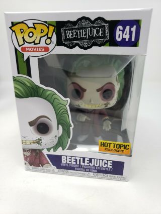 Funko Pop Beetlejuice Hot Topic Exclusive 641 With Protector