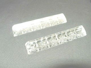 Vintage Set Of Two Lead Crystal Knife Rests 3 1/2 " Long