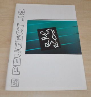 1991 Peugeot J9 Brochure Prospekt Prospectus Fr