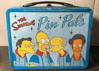 2001 The Simpsons Pin Pals Metal Lunchbox with Thermos 3