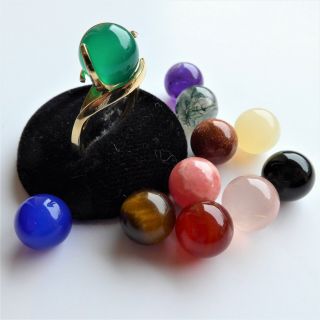 Unusual 14k Solid Gold Vintage Ring With 11 Interchangeable Gemstones Wow