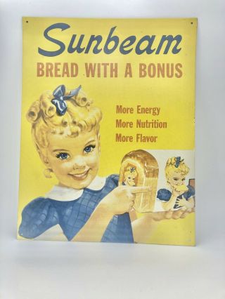 Sunbeam Bread Little Miss Sunbeam Retro Vintage Tin Sign 13 " X 16 "