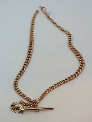 9ct Rose Gold Albert Chain Stamped Every Link Heavy 43 Grams