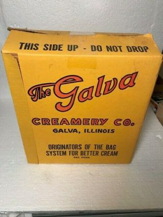 Vintage Large Galva Creamery Co.  Cream Box Galva,  Illinois