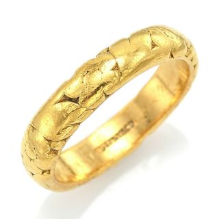 Tiffany & Co.  Vintage 24k Yellow Gold Floral Etched Band Ring 4.  5 Mm 8.  8 Grams