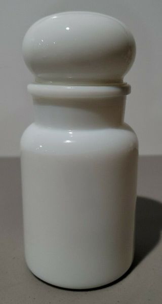 Vintage Mid Century Milk Glass Apothecary Jar Bubble Top Lid Belgium Estate Find